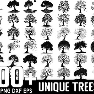 100+ einzigartige Bäume SVG Bundle, sofortiger digitaler Download, PNG, SVG Schnittdateien