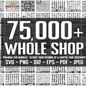 Plus de 75 000 lots SVG dans toute la boutique, téléchargement numérique instantané, futurs lots inclus