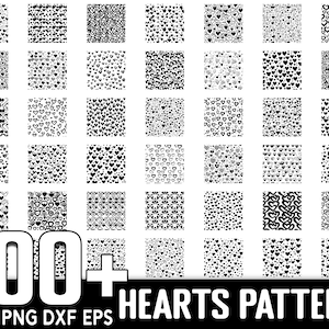 100+ Herzen Musterdesign SVG Bundle, sofortiger digitaler Download, PNG, SVG-Schnittdateien