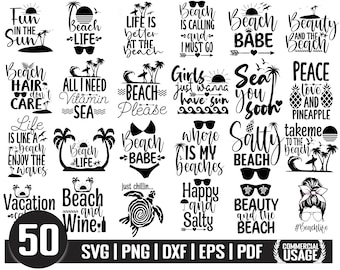 Beach SVG Bundle: Sassy Summer Quotes (Digital Download)