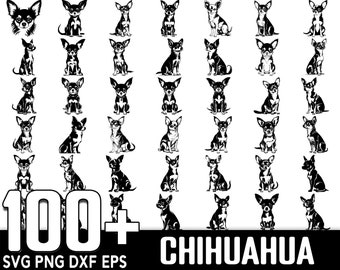 100+ Chihuahua Dog SVG Bundle, Instant Digital Download, PNG, SVG Cut Files