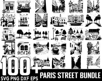Paris Street SVG Bundle,Instant Digital Download, PNG, SVG Cut Files