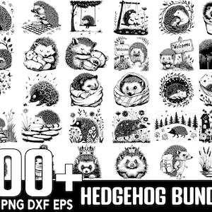 Hedge Hog SVG Bundle, sofortiger digitaler Download, PNG, SVG-Schnittdateien
