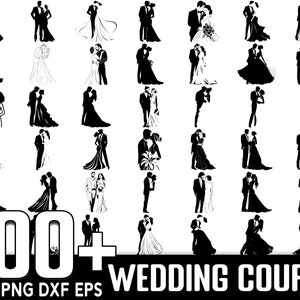 100+ Hochzeit Paar SVG Bundle, sofortiger digitaler Download, PNG, SVG geschnittene Dateien