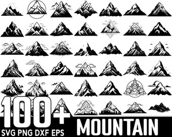 100+ Mountain SVG Bundle, Instant Digital Download, PNG, SVG Cut Files