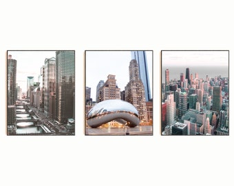 Impresiones de la ciudad de Chicago: Pósters de fotografía de viajes (impresiones digitales)