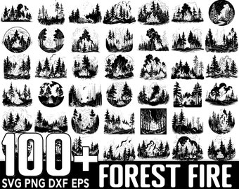 100+ Forest Fire SVG Bundle, Instant Digital Download, PNG, SVG Cut Files