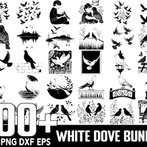100+ White Dove SVG Bundle, Instant Digital Download, PNG, SVG Cut Files