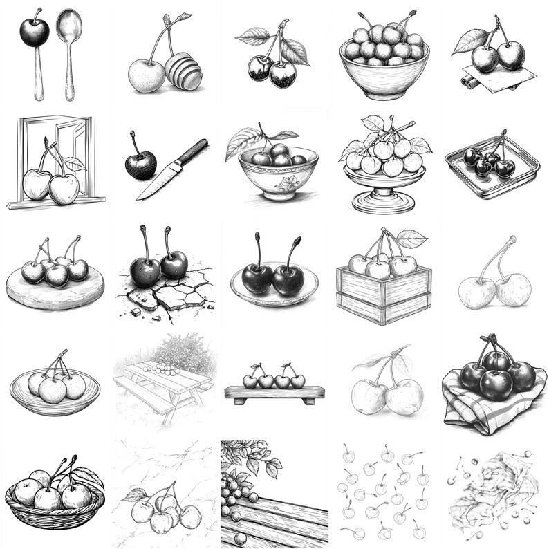 117+ Cherry Fruit Procreate Stamps, Fruit Brushes for Procreate ...