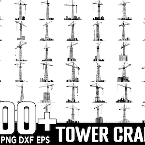 Mais de 100 pacotes SVG do Crane Tower Wrangler, download digital instantâneo, PNG, arquivos de corte SVG