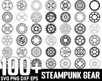 100+ Steampunk Gear SVG Bundle,Instant Digital Download, PNG, SVG Cut Files