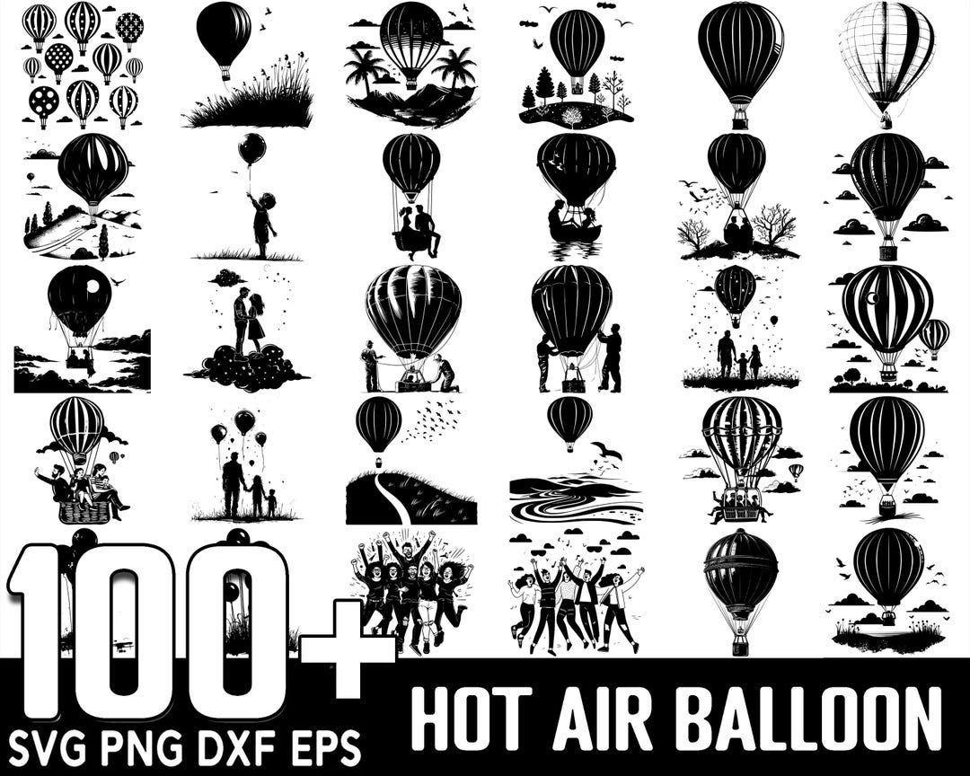 Hot Air Balloon SVG Bundle,instant Digital Download, PNG, SVG Cut Files ...