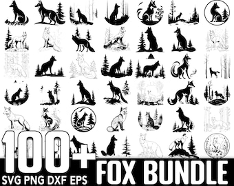 100+ Fox in Forest SVG Bundle, Instant Digital Download, PNG, SVG Cut Files