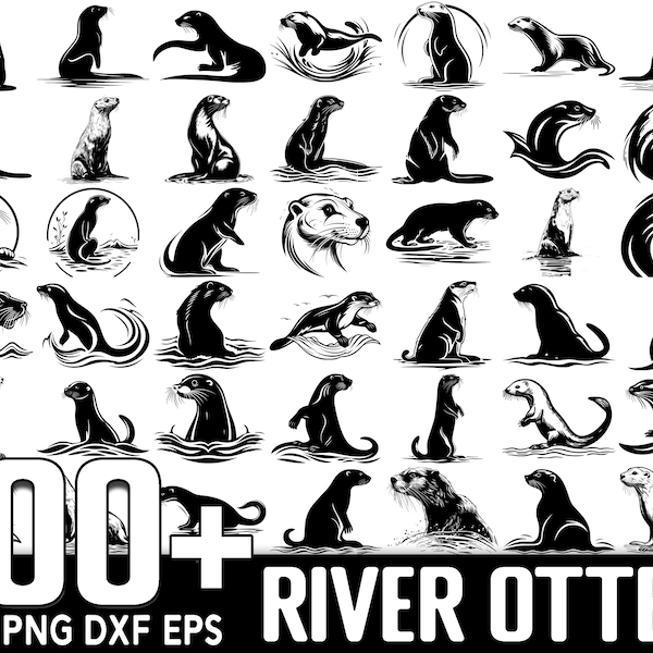 100+ River Otter SVG Bundle, Instant Digital Download, PNG, SVG Cut Files