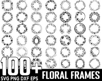 100+ Floral Frame SVG Bundle, Instant Digital Download, PNG, SVG Cut Files