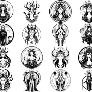 100+ Goddess Hecate SVG Bundle, Instant Digital Download, PNG, SVG Cut Files