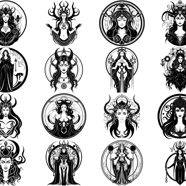 100+ Goddess Hecate SVG Bundle, Instant Digital Download, PNG, SVG Cut Files