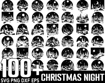 100+ Christmas Night SVG Bundle, Instant Digital Download, PNG, SVG Cut Files