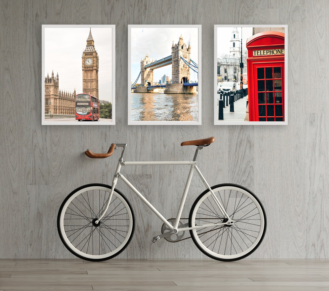 Set of 3 London Wall Decor London Print London Wall Art Etsy