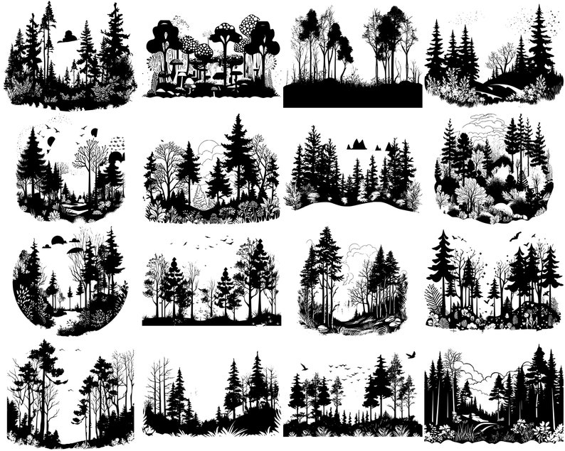 100+ Forest SVG Bundle, Instant Digital Download, PNG, SVG Cut Files - Etsy