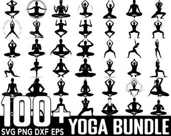 100+ Yoga SVG Bundle, Instant Digital Download, PNG, SVG Cut Files