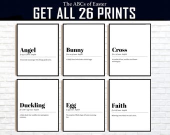 Easter Alphabet Prints: Christian Kids Decor (Digital Download)