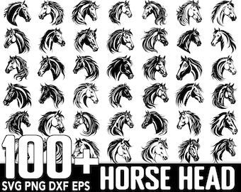 100+ Horse Head SVG Bundle, Instant Digital Download, PNG, SVG Cut Files