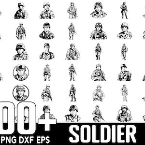 100+ Soldat SVG Bundle, sofortiger digitaler Download, PNG, SVG geschnittene Dateien