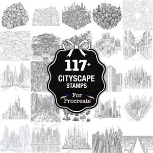 117+ Cityscape Procreate Stamps, City Skyline Brushes for Procreate, Instant Download
