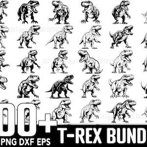 100+ T-Rex SVG Bundle, sofortiger digitaler Download, PNG, SVG geschnittene Dateien