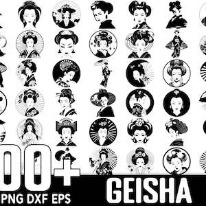100+ Geisha SVG Bundle, Instant Digital Download, PNG, SVG Cut Files