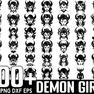 100+ Demon Girl SVG Bundle, Instant Digital Download, PNG, SVG Cut Files