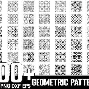 100 以上の幾何学的シームレス パターン SVG バンドル、即時デジタル ダウンロード、PNG、SVG カット ファイル