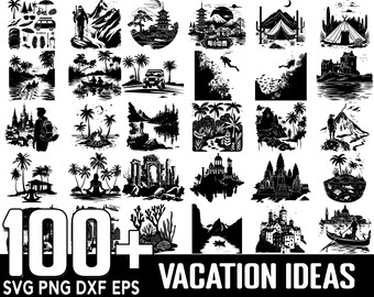 100+ Vacation Ideas SVG bundle, Instant Digital Download, PNG, SVG Cut Files