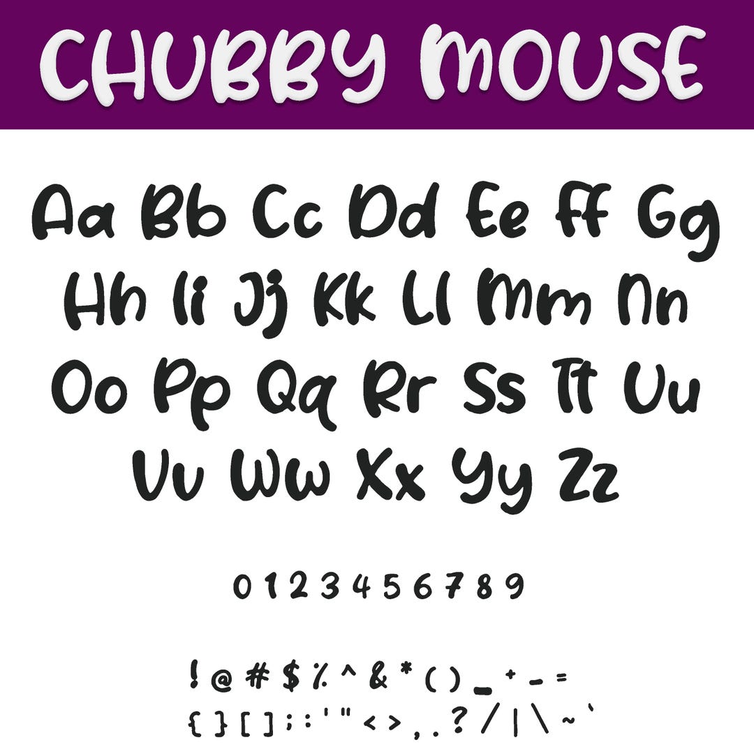 Chubby Mouse – Playful Handwritten Font - Etsy
