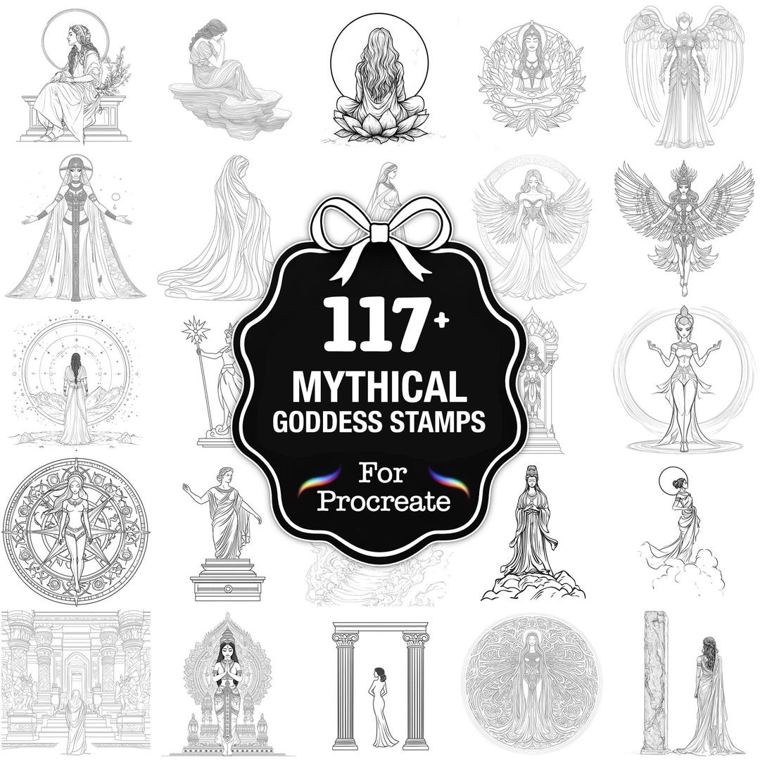 117+ Mythical Goddess Procreate Stamps, Fantasy Goddess Brushes for ...