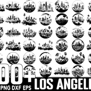 Plus de 100 packs SVG de Los Angeles, téléchargement numérique instantané, PNG, fichiers coupés SVG