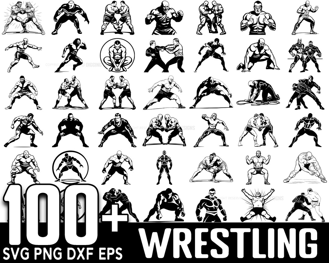 100 Wrestling SVG Bundle Instant Digital Download PNG SVG Etsy