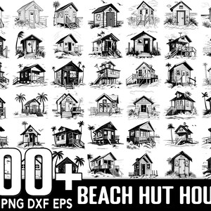 100+ Beach Hut House SVG Bundle, Instant Digital Download, PNG, SVG Cut Files