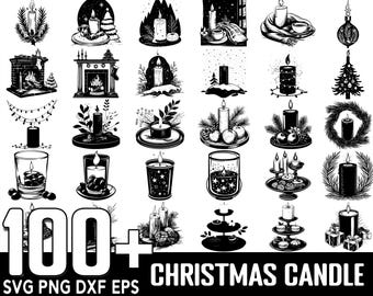 100+ Christmas Candle SVG Bundle, Instant Digital Download, PNG, SVG Cut Files