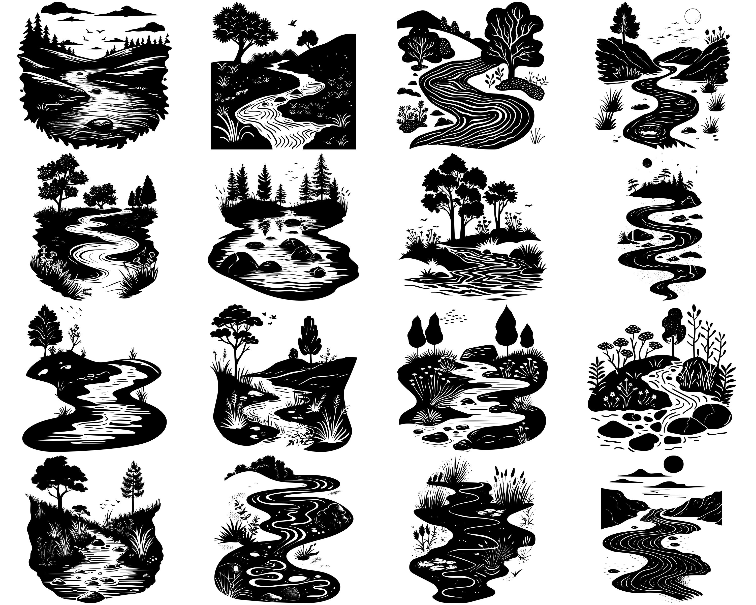 Stream With Rocks Svg 100+ Peaceful Stream SVG Bundle, Instant Digital Download, PNG, SVG Cut ...