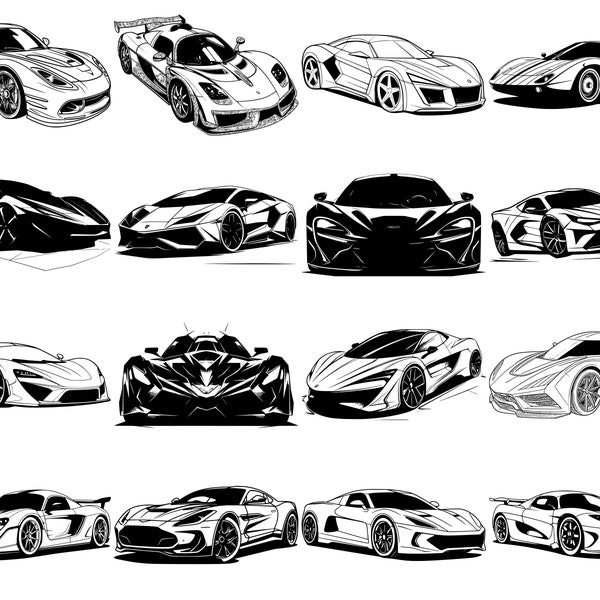 100+ Super Car SVG Bundle, Instant Digital Download, PNG, SVG Cut Files