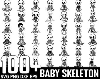100+ Baby-Skelett SVG-Bundle, sofortiger digitaler Download, PNG, SVG-Schnittdateien