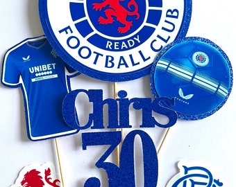 Rangers fc inspired cake topper set