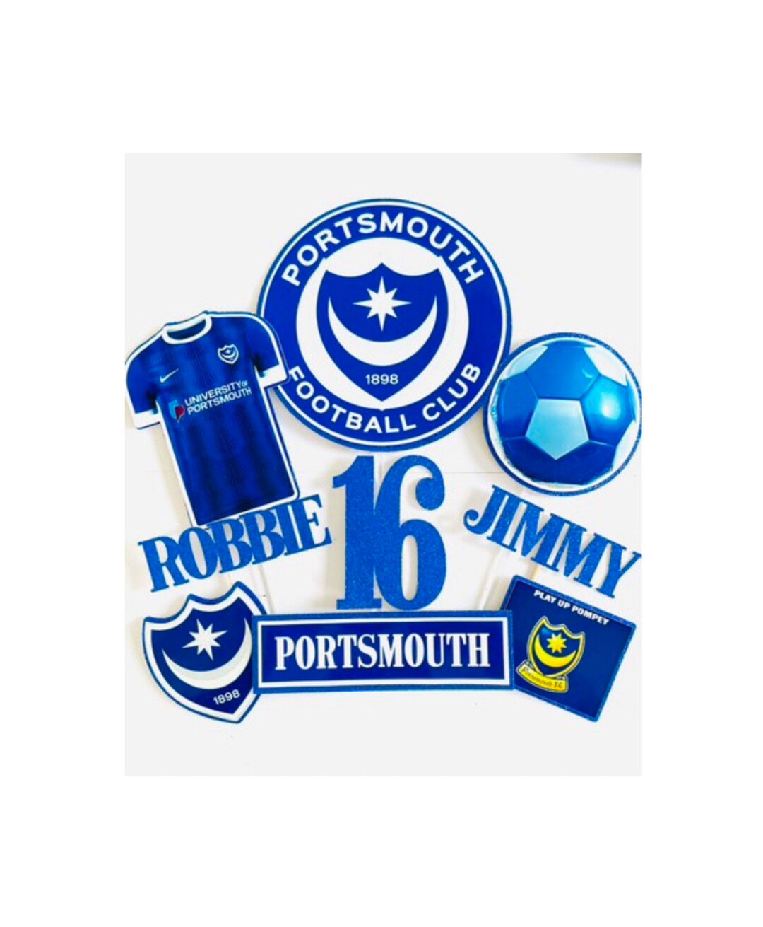 Pompey Fc Inspired Cake Topper Set Any Football Team Set Etsy UK