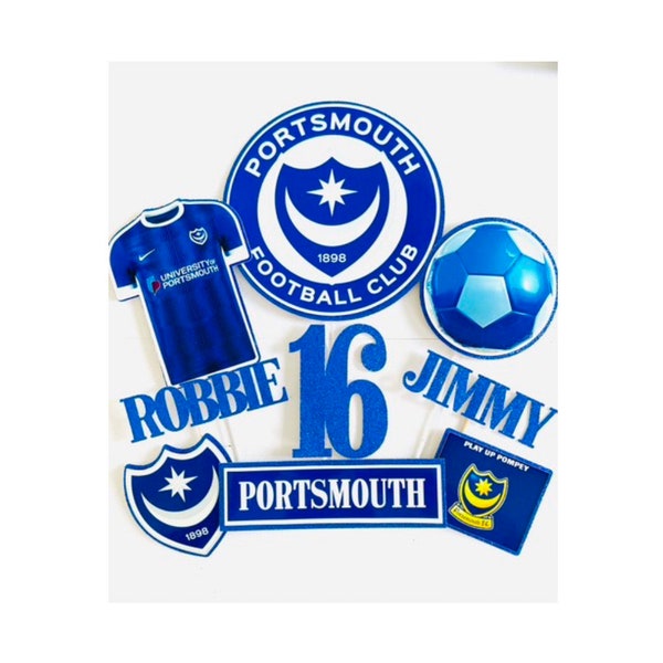 Any football team inspired  cake topper set - FC Pompey Rangers Chelsea Arsenal Liverpool ect