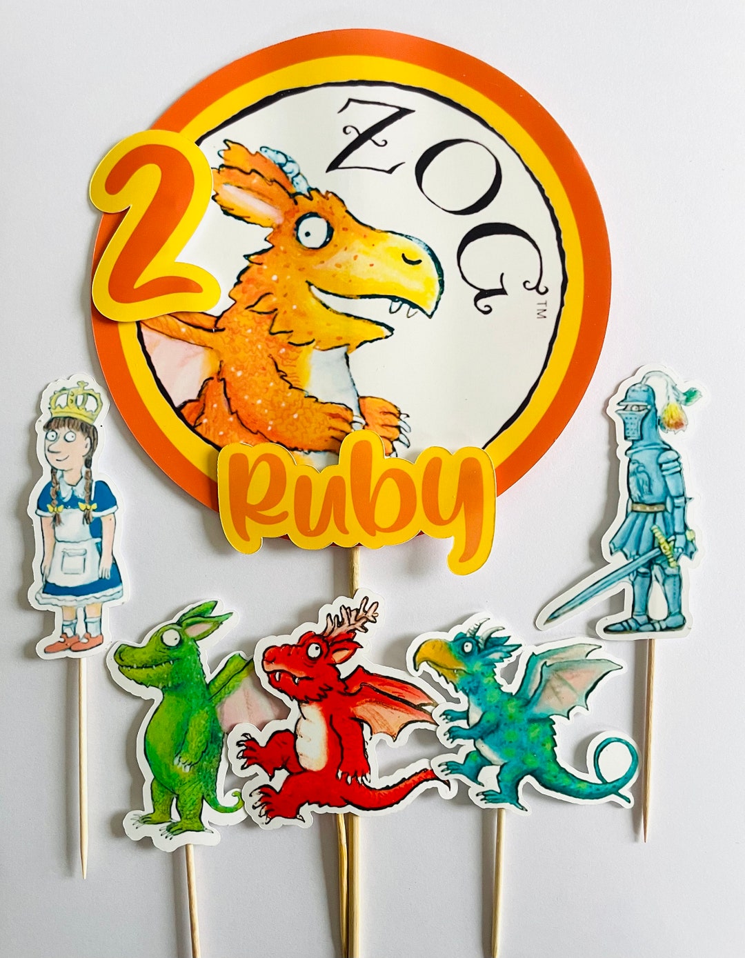 Zog Cake Topper & Characters Set Etsy UK