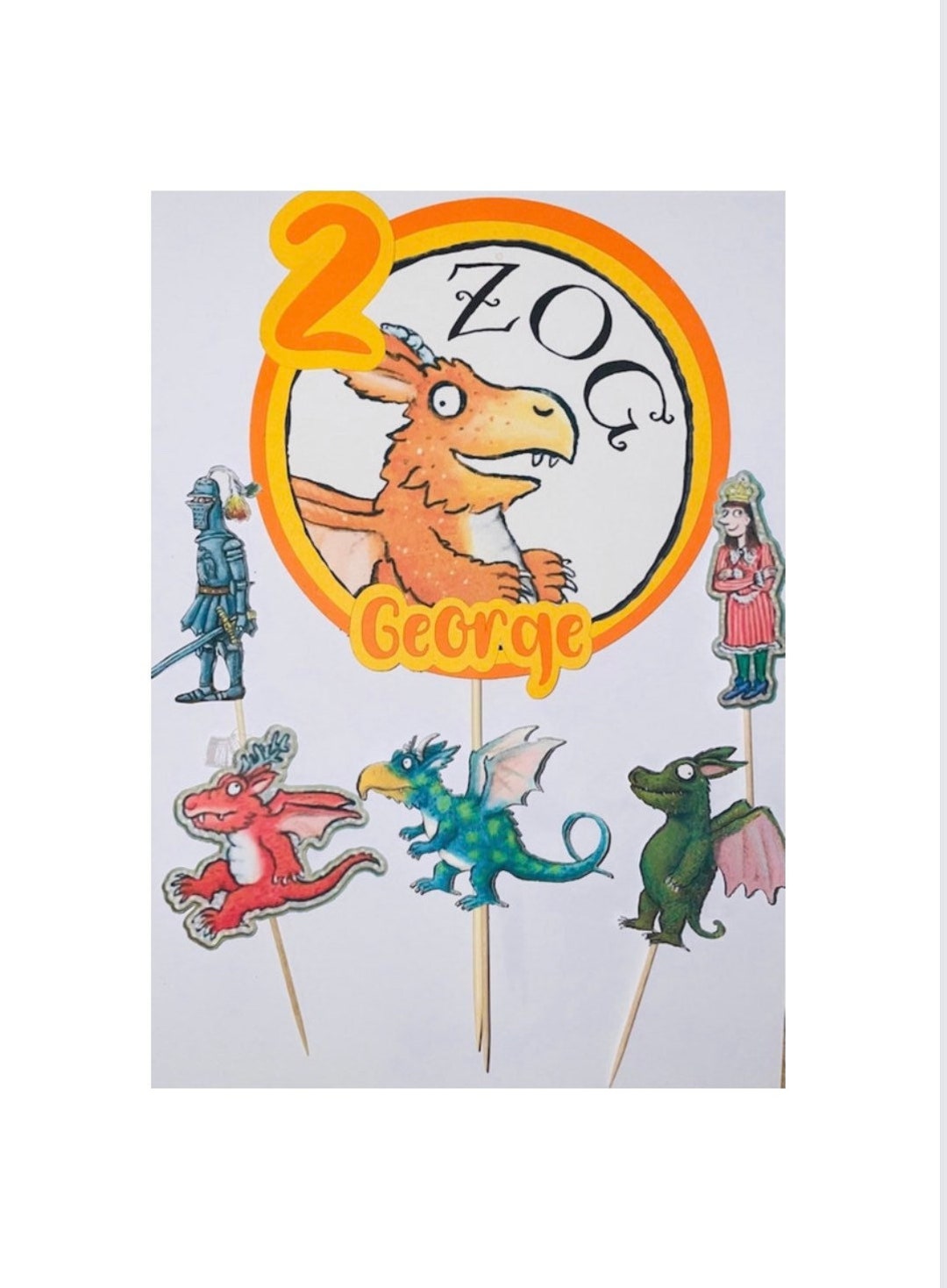 Zog Cake Topper & Characters Set Etsy