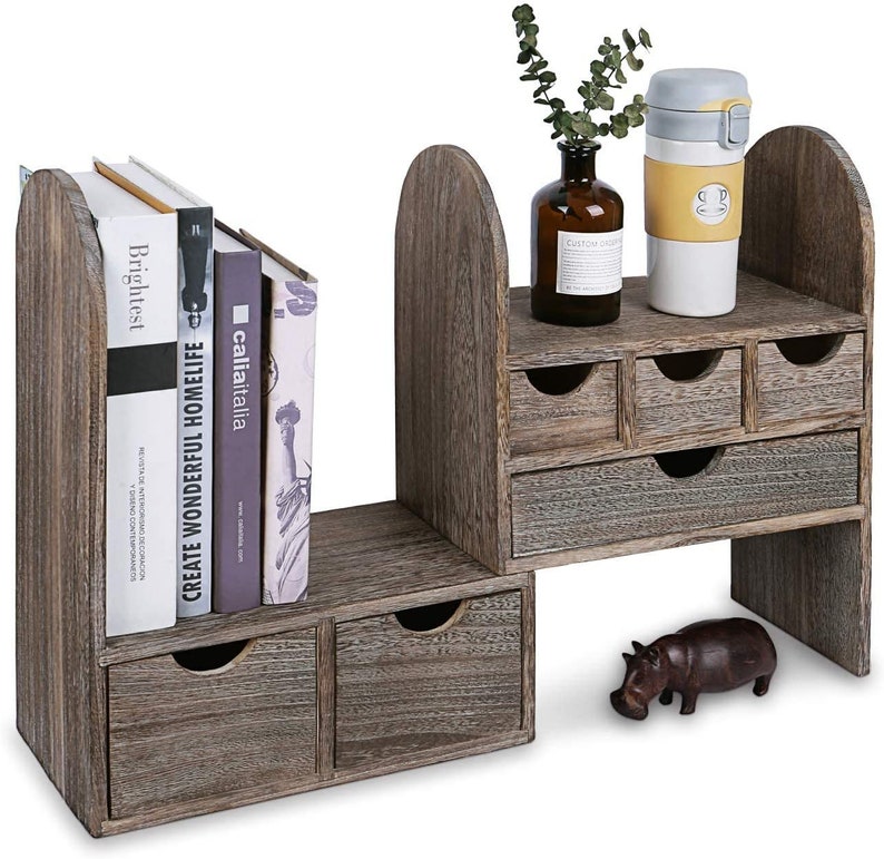 Large Extendable Wooden Desktop Organizer for Office Supplies Etsy