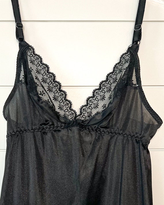Vintage Black Silky and Lace Lingerie - image 1